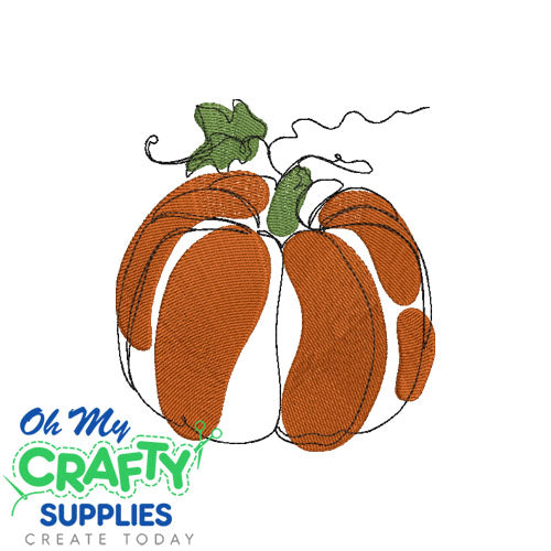 Pumpkin Drawing 917 Embroidery Design