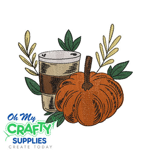 Pumpkin Latte 88 Embroidery Design
