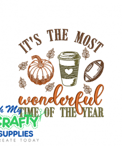 Pumpkin Latte Football Embroidery Design