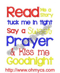 Read me a Story Embroidery Design
