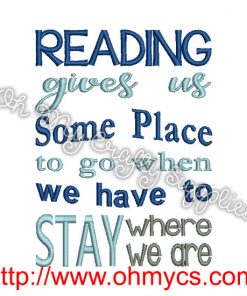 Reading Trip Embroidery Design