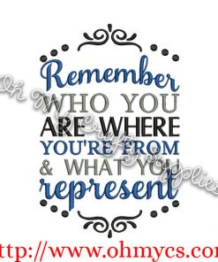 Remember Embroidery Design