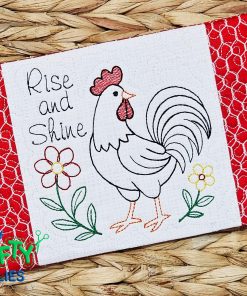 Rise and Shine Mug Rug Embroidery Design (MAD)