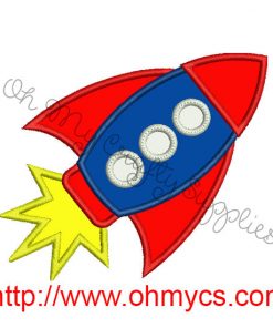 Rocket Applique Embroidery Design