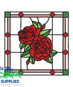 Rose Stain Glass Embroidery Design