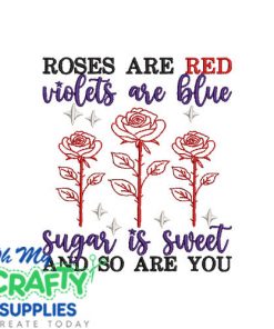 Roses are red 25 Embroidery Design