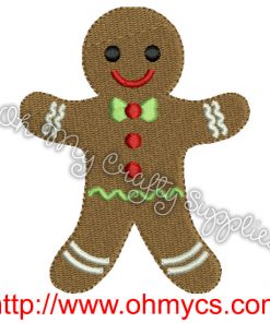 Solid Stitch Gingerbread Man Embroidery Design