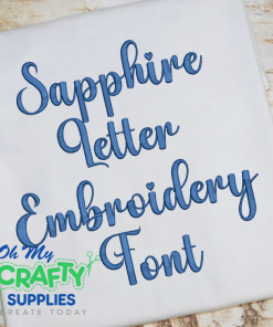 Sapphire Letter Embroidery Font (BX Included)