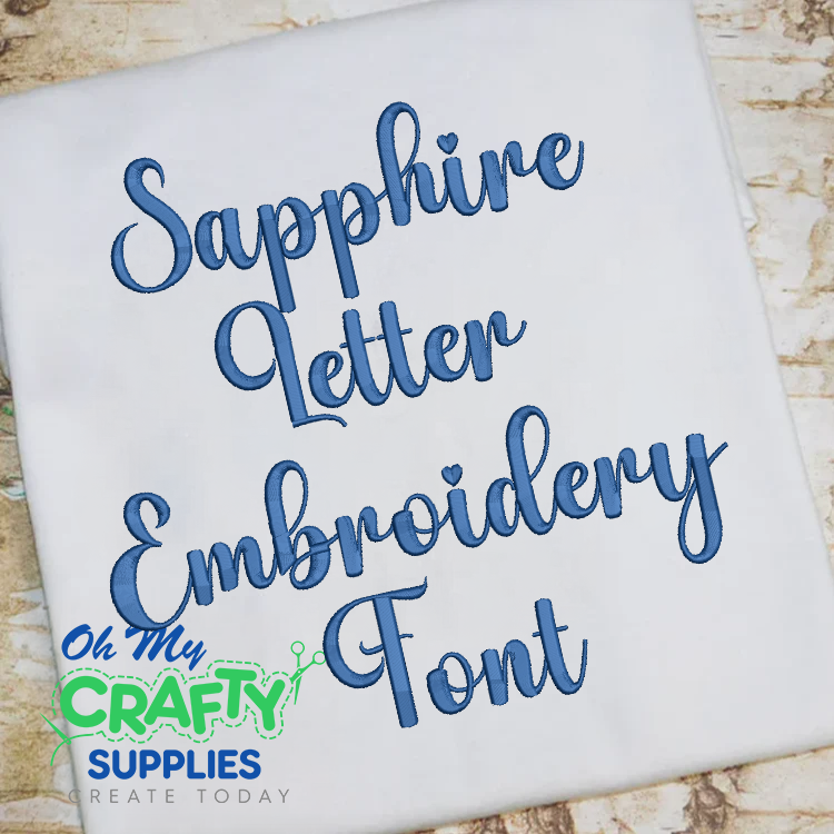 Sapphire Letter Embroidery Font (BX Included)