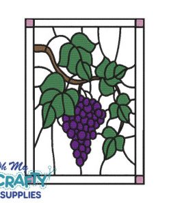 Stain Glass Grapes Embroidery Design