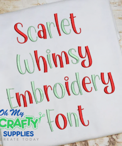 Scarlet Whimsy Embroidery Font (BX Included) (FL)