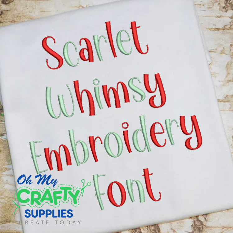 Scarlet Whimsy Embroidery Font (BX Included) (FL)