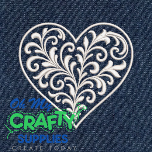 Scrollwork Heart Embroidery Design