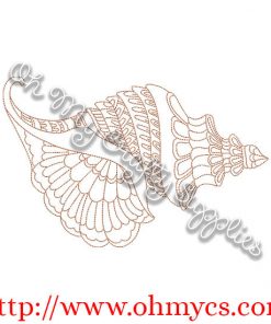 Henna Conch Shell Embroidery Design