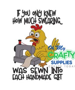 Sewn Swearing Embroidery Design