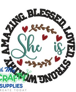 She is 2025  Embroidery Design