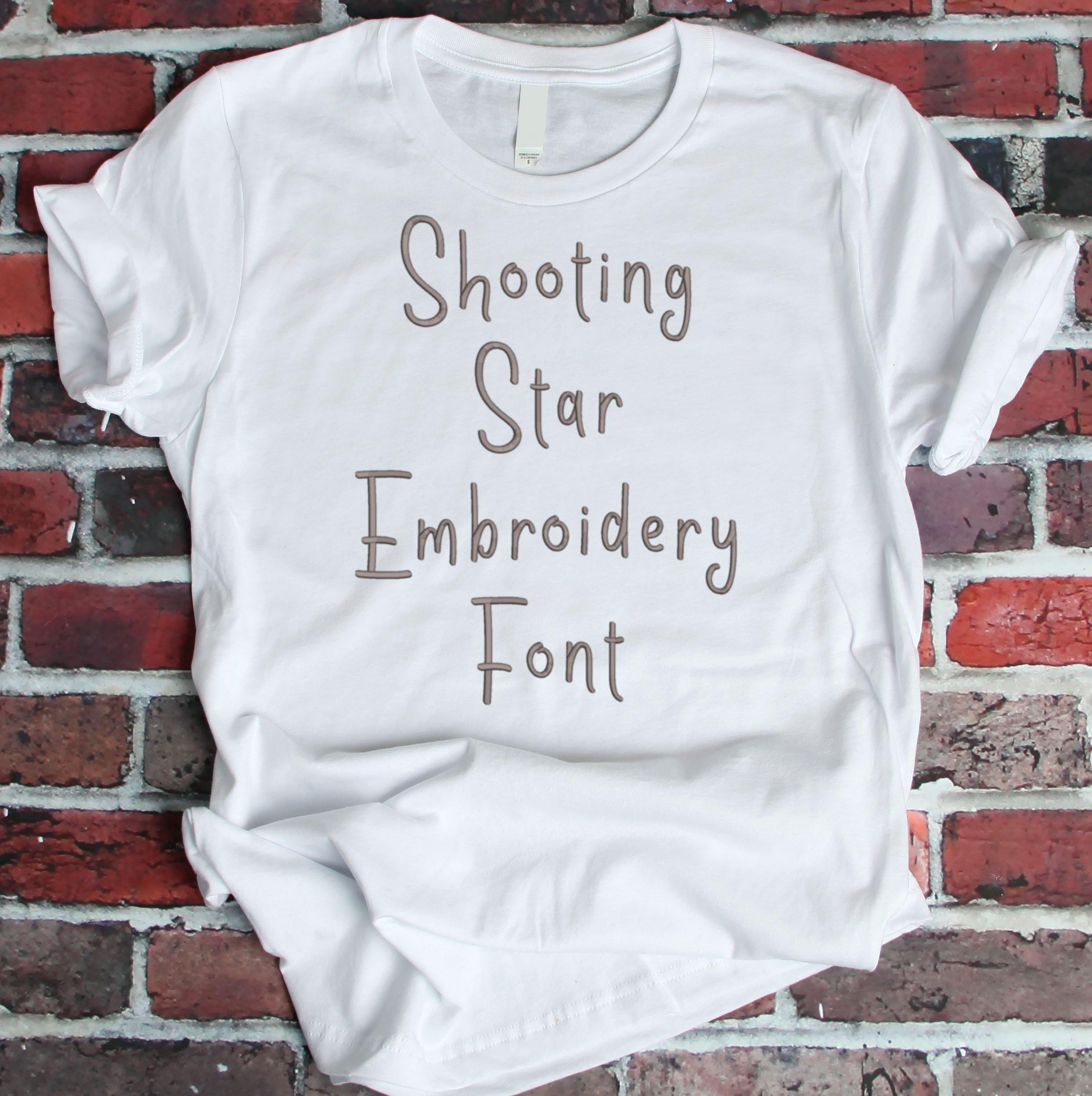Shooting Star Embroidery Font (BX Included)