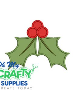 Side Holly Applique  Embroidery Design