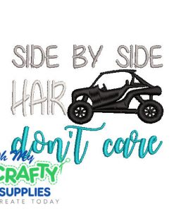 Side by Side Hair Hat Logo Embroidery Design