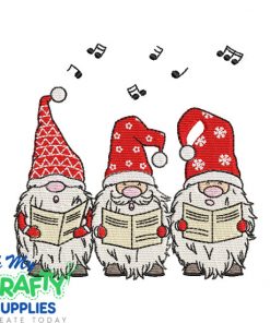 Singing Gnomes Embroidery Design