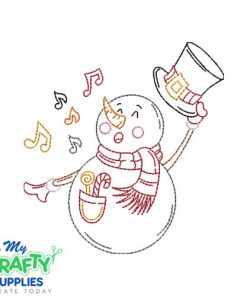 Singing Snowman 929 Embroidery Design