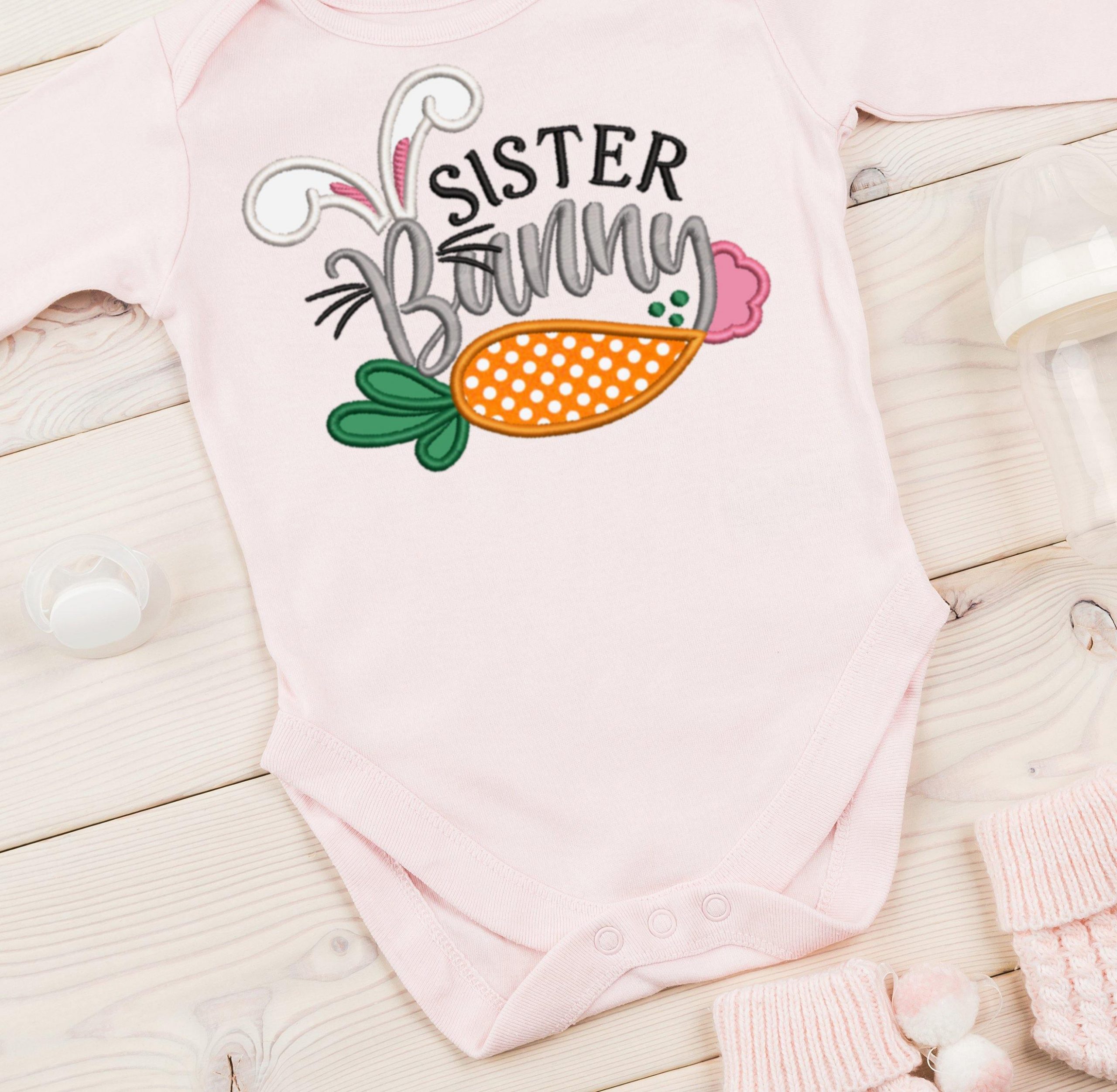 Sister Bunny Applique Design