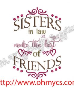 Sisters in law Embroidery Design