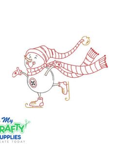 Skating Snowman 929 Embroidery Design