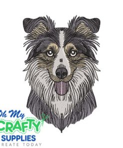 Sketch Border Collie 914 Embroidery Design