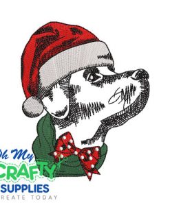Sketch Christmas Dog 1020 Embroidery Design