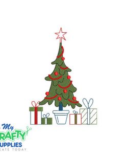Sketch Christmas Tree 105 Embroidery Design