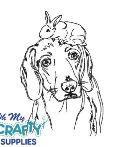Sketch Dog Rabbit Embroidery Design