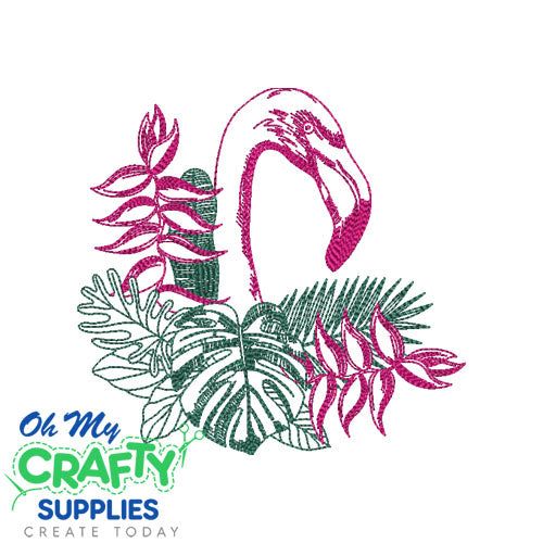 Sketch Flamingo 121 Embroidery Design