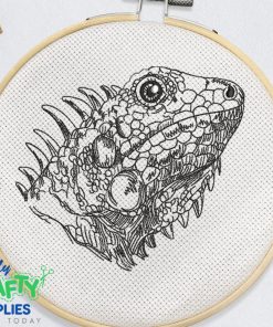 Sketch Iguana Embroidery Design