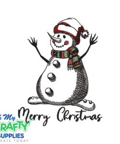 Sketch Merry Snowman 1011 Embroidery Design