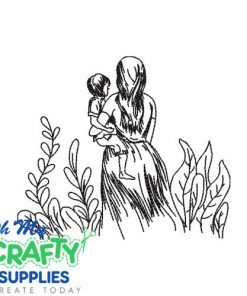 Sketch Mother and Child 1221 Embroidery Design