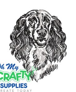 Sketch Russian Spaniel Embroidery Design