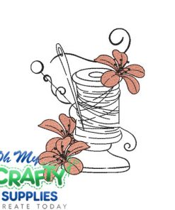 Sketch Thread Spool Embroidery Design