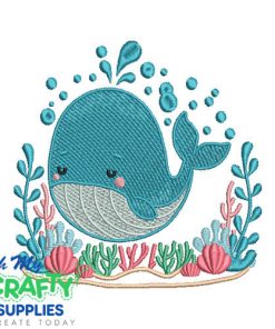 Sketch Whale 324 Embroidery Design
