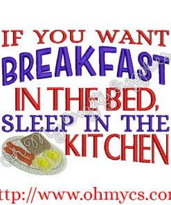 Sleep in the kitchen embroidery design