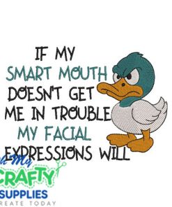 Smart Mouth Trouble Embroidery Design