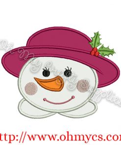 Mrs. Snowman Applique Design