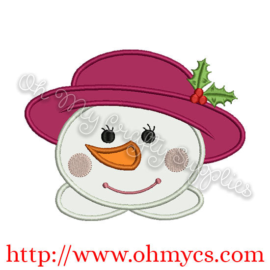 Mrs. Snowman Applique Design