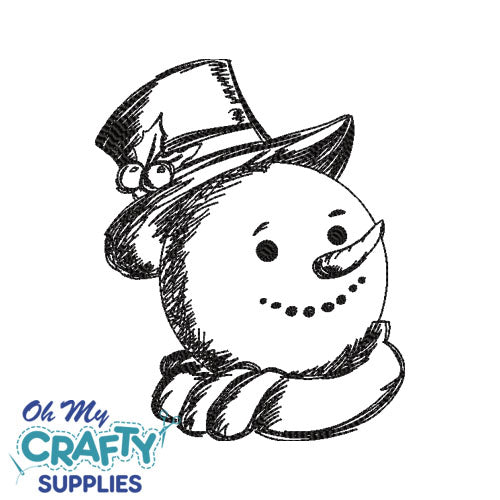 Snowman Head 107 Embroidery Design