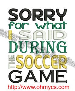 Soccer Apology Embroidery Design