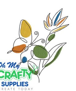 Splash Color Butterfly Embroidery Design