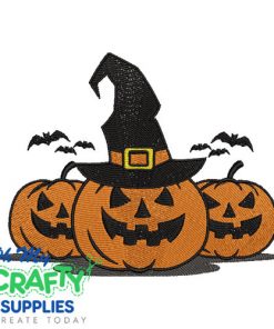 Spooky Pumpkin Trio Embroidery Design