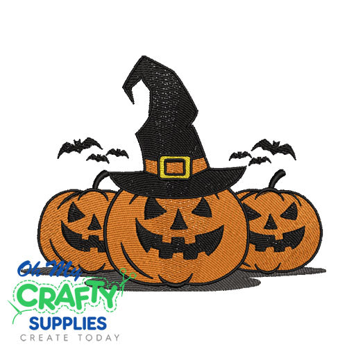 Spooky Pumpkin Trio Embroidery Design