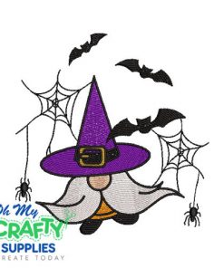 Spooky Spider Gnome Embroidery Design