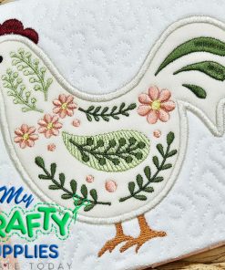 Spring Chicken Applique Embroidery Design